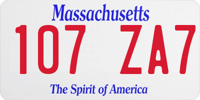 MA license plate 107ZA7