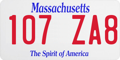 MA license plate 107ZA8