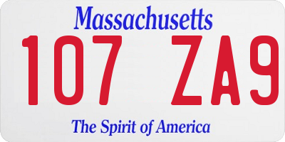 MA license plate 107ZA9