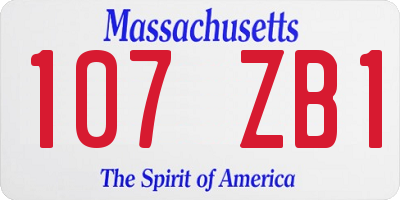MA license plate 107ZB1