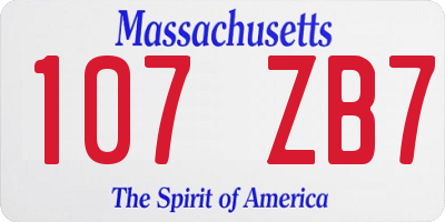 MA license plate 107ZB7