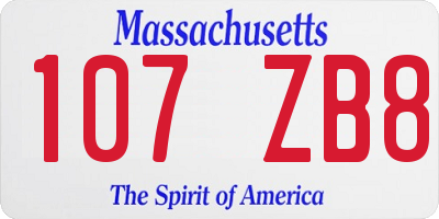 MA license plate 107ZB8