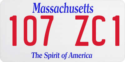 MA license plate 107ZC1