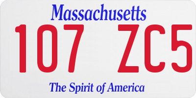 MA license plate 107ZC5