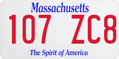 MA license plate 107ZC8