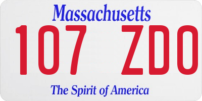 MA license plate 107ZD0