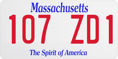 MA license plate 107ZD1