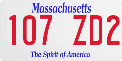 MA license plate 107ZD2