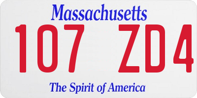 MA license plate 107ZD4