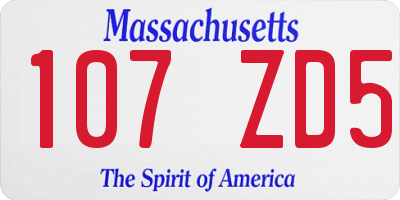 MA license plate 107ZD5