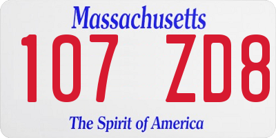 MA license plate 107ZD8