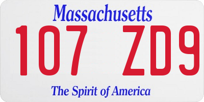 MA license plate 107ZD9