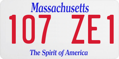 MA license plate 107ZE1