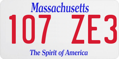 MA license plate 107ZE3
