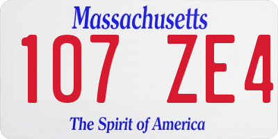 MA license plate 107ZE4
