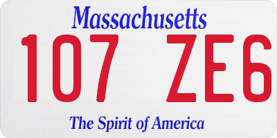 MA license plate 107ZE6