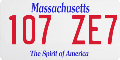 MA license plate 107ZE7