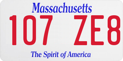 MA license plate 107ZE8