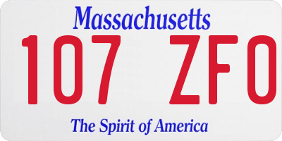 MA license plate 107ZF0