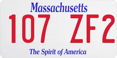 MA license plate 107ZF2