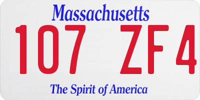 MA license plate 107ZF4