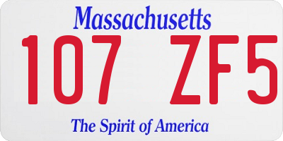 MA license plate 107ZF5