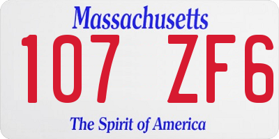 MA license plate 107ZF6