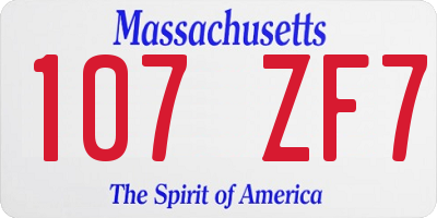 MA license plate 107ZF7