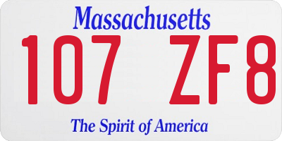 MA license plate 107ZF8