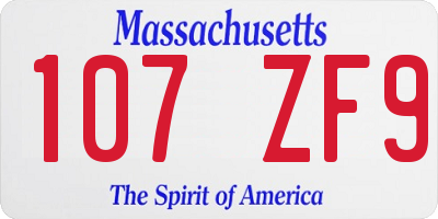 MA license plate 107ZF9