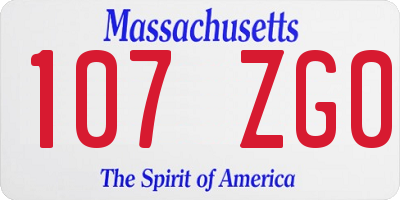 MA license plate 107ZG0