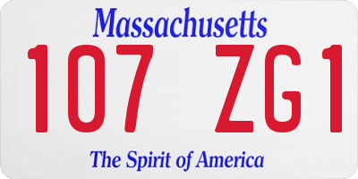 MA license plate 107ZG1