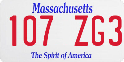 MA license plate 107ZG3