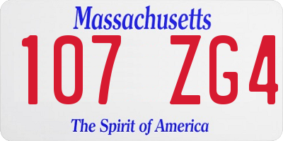 MA license plate 107ZG4