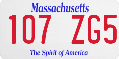 MA license plate 107ZG5