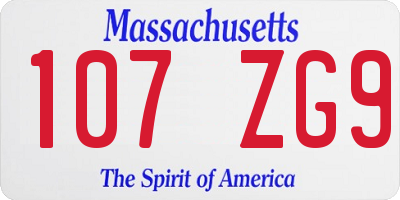 MA license plate 107ZG9