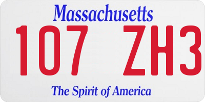 MA license plate 107ZH3