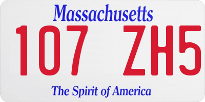 MA license plate 107ZH5