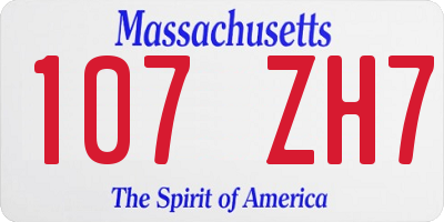 MA license plate 107ZH7