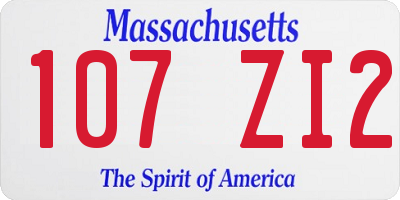 MA license plate 107ZI2