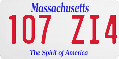 MA license plate 107ZI4
