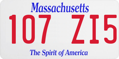MA license plate 107ZI5