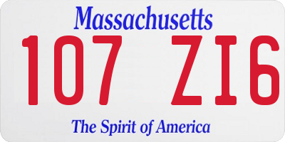 MA license plate 107ZI6