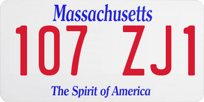 MA license plate 107ZJ1
