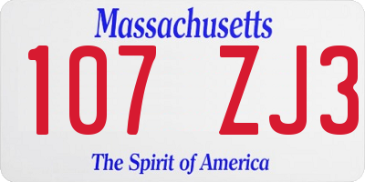 MA license plate 107ZJ3
