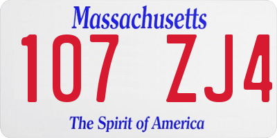 MA license plate 107ZJ4