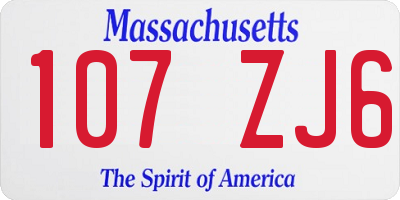 MA license plate 107ZJ6