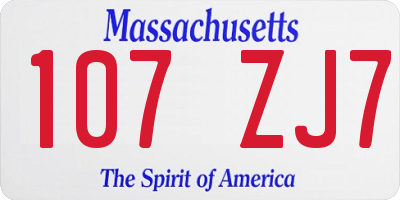 MA license plate 107ZJ7