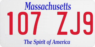 MA license plate 107ZJ9