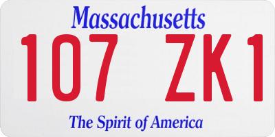 MA license plate 107ZK1